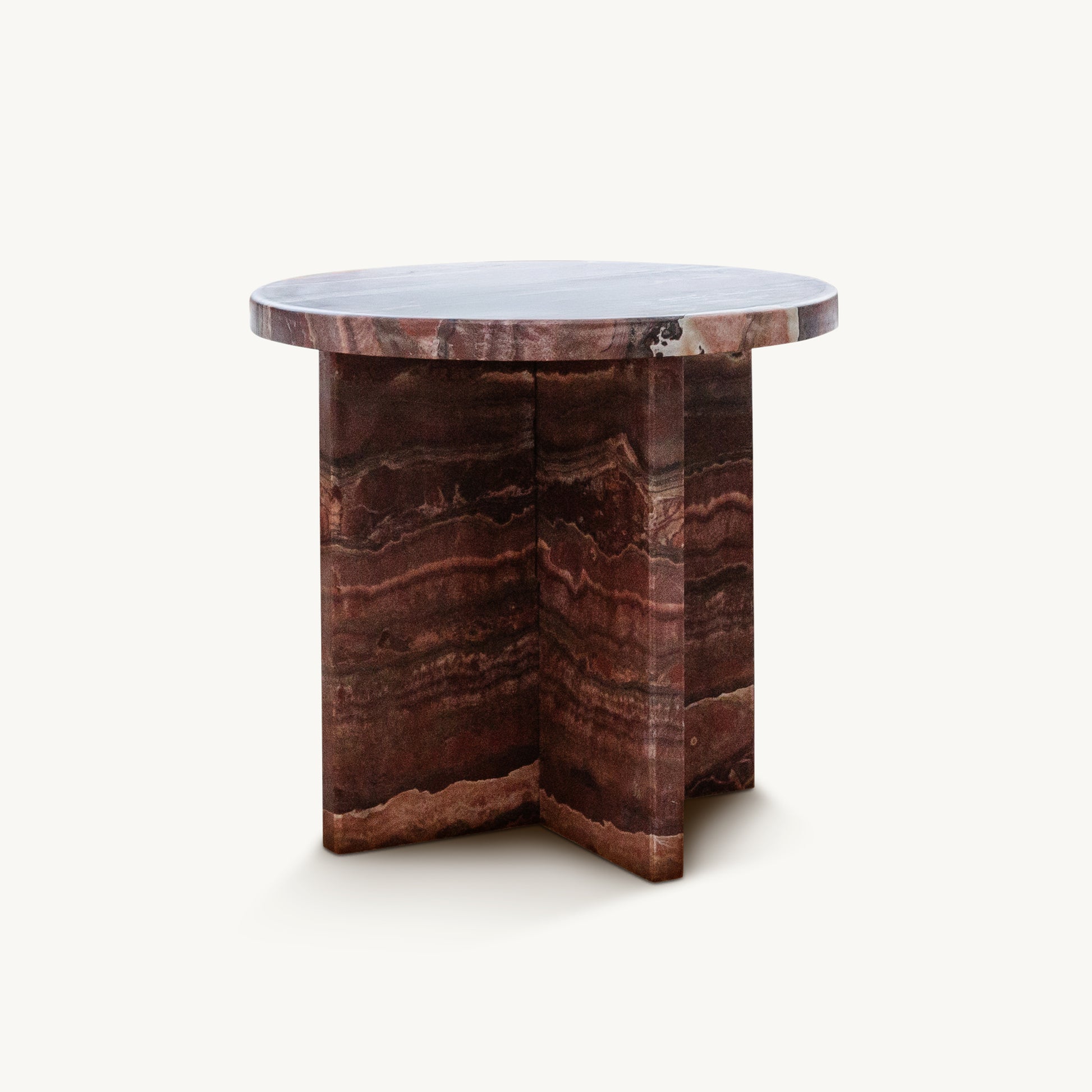 Custom Red Onyx Side Table