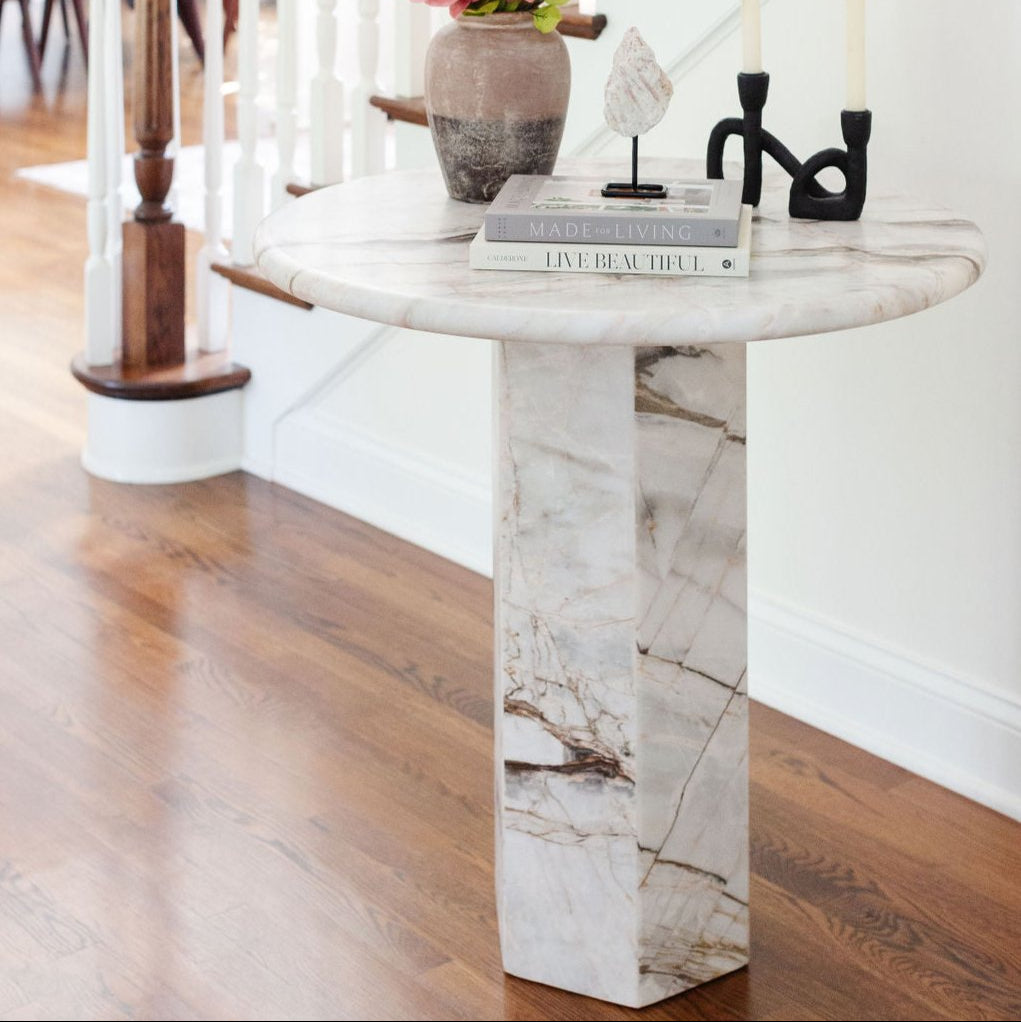 Serena Pedestal Table – Custom Stone Furniture – Altina Stone